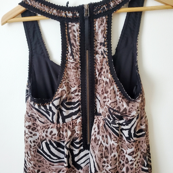 GUESS Dress Mini Animal Print Brown Black Size S - Picture 7 of 9